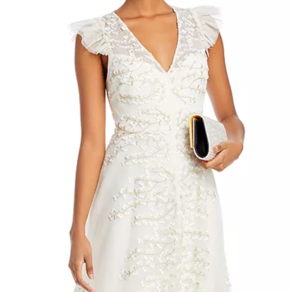 BCBG MAXAZRIA Embroidered Tulle Gown Dress